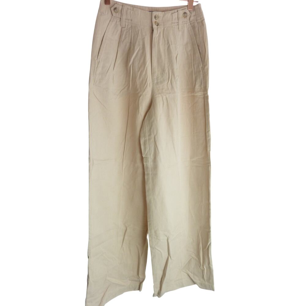 NWT Madewell Harlow Wide Leg Pant Size 0 Lyocell Linen Beige Business Casual